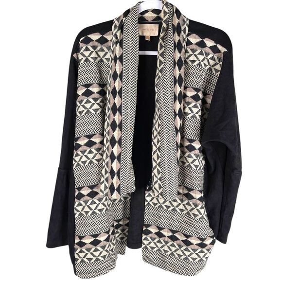 Skies Are Blue women’s small Edel Open front Drape Aztec Print cardigan jacket - Picture 1 of 8